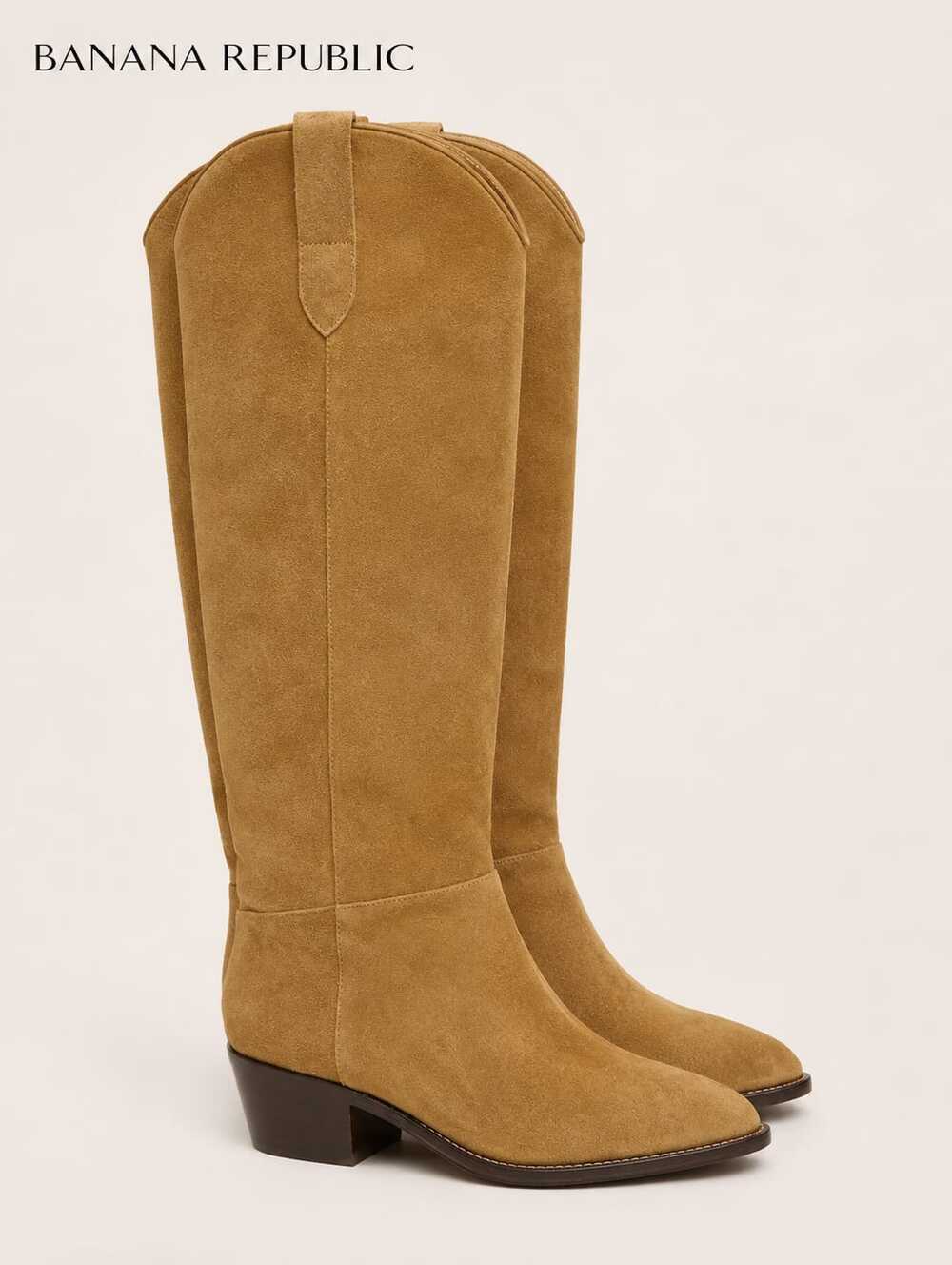 Banana Republic tan suede knee-high boots, size 8